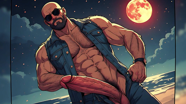 Erotic Man: Cocks Out at Beach (ai)