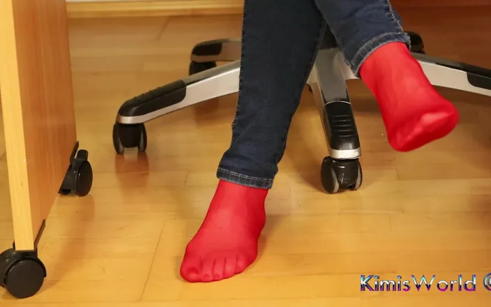 KimisWorld: Red Stockings, Sneakers &amp; Dangling Tease