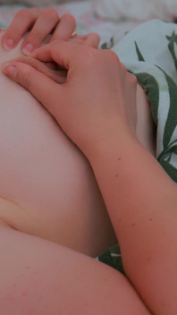 Chubby MILF's Morning Masturbation. Fingering Hairy Pussy.