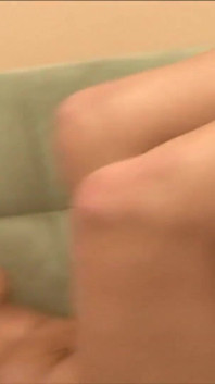 Brunette babe gives perfect footjob to lucky guy