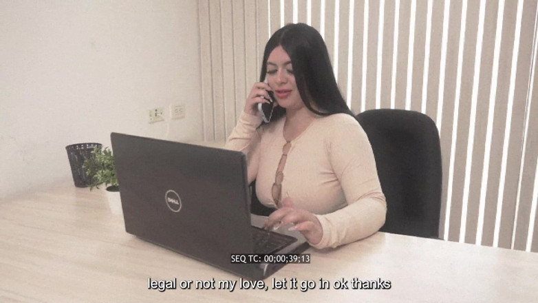 JuanBustosTV: Busty Brunette Executive Seals the Deal with a Huge Cock