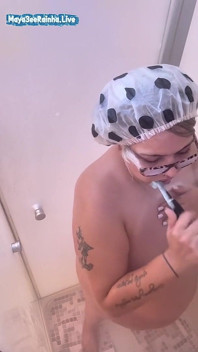 Saggy Brazilian BBW MILF Goddess Lathering up in a Steamy Shower