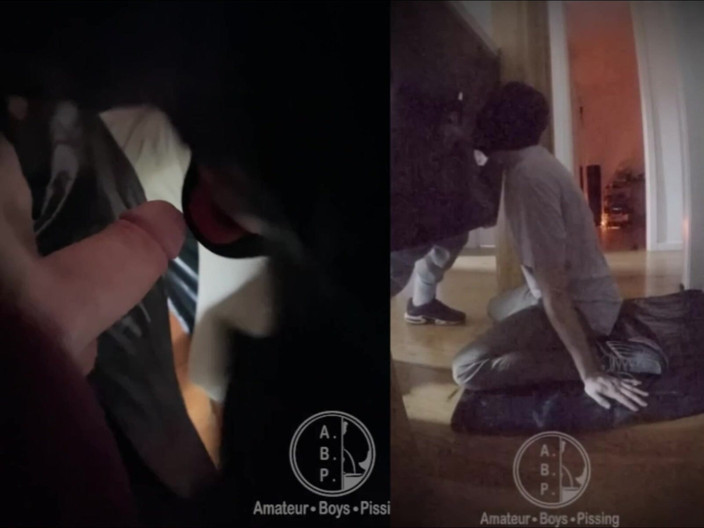 AmateurBoysPissing: Amateur Boy Ordered to Get on His Knees, Blindfolded, and...