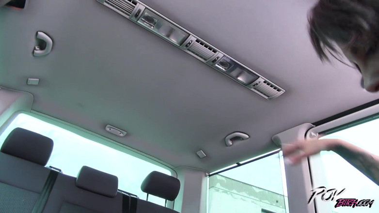POV Bitch: Young babe enjoys a POV ride in a van
