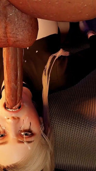 Bdsm bondage 3D porn - peituda loira garganta profunda facefuck