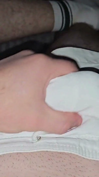 Stroking in My Wet Swim Shorts After the Pool - Precum Soaking Through