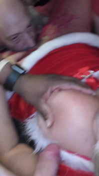 Interracial Christmas Gangbang with a Busty UK MILF