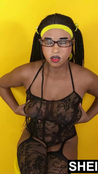 Biggest Rock Hard Nipples with Voluptuous Chesty Titties in Skimpy Negligee Lingerie, Black Ebony Teen Babe Sheisnovmeber