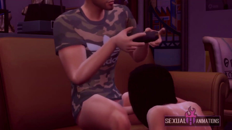 Sexual Hot Animations: My girlfriend sucks my dick while I play PS5 - Sexual...