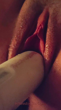 Left with the Hitachi Wand in My Pussy