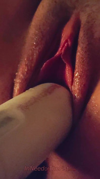 Left with the Hitachi Wand in My Pussy