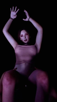 Sexig asiatisk tjej seger stående knull