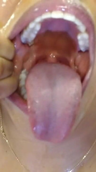 타액으로 바닥을 핥기