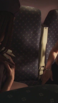 Sensual girls rub pussy while flying