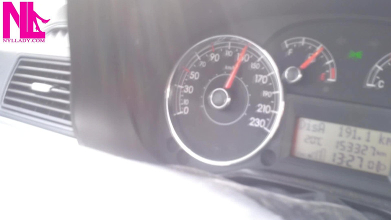 Nyllady: Sexy Speedy Driving in Patent Black Pumps and Seamed Black...
