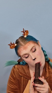 Sensual BJ in a Reindeer Costume - Solo Girl