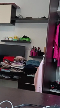 Amateur Wife Has Fun Trying on Clothes and Cutting Them.