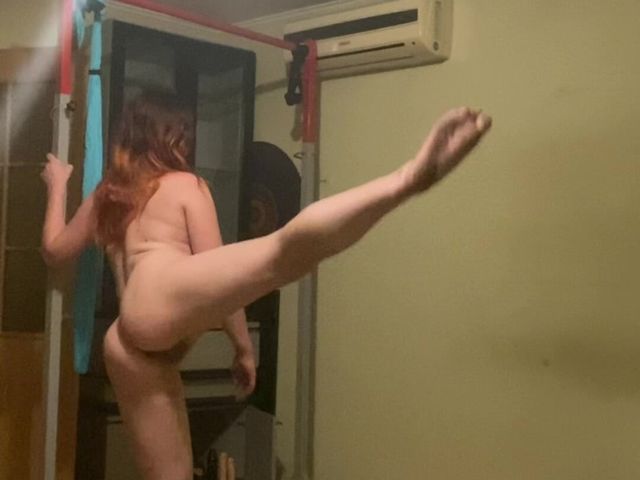 Doing Exercises - Everyday Naked at Home (Elena studio)