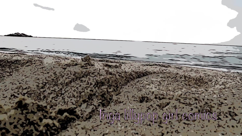 Inga lillypop girl comics: Your Stepsister Masturbates on the Beach