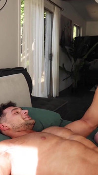 First Rimjob for Shredded Guy with Huge Dick!