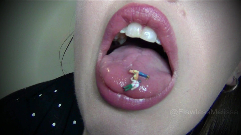 Flawless Melissa: Riesin mund neckt mit dem mund aus nächster nähe, uvula...