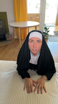 A Nun Is Fucking Her Holy Cunt with a Giant Dildo