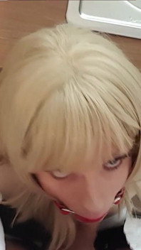 Tranny Used as Cleaning and Blow Slave