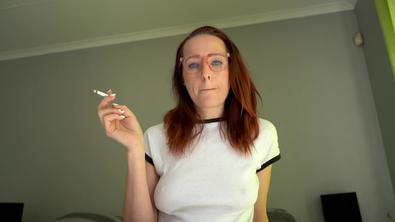 Alicia Robertz: Hot Girl Smoking in Tight White Top