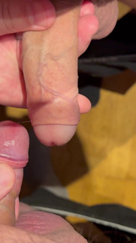 String Two Uncut Juicy Cocks Together and Play with the Foreskin