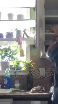Cum and clean the kitchen with me