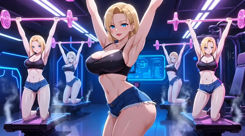 Stories&Anime: Android 18 hentai spor salonu azdırıyor - büyük memeler büyük götten sekiyor...