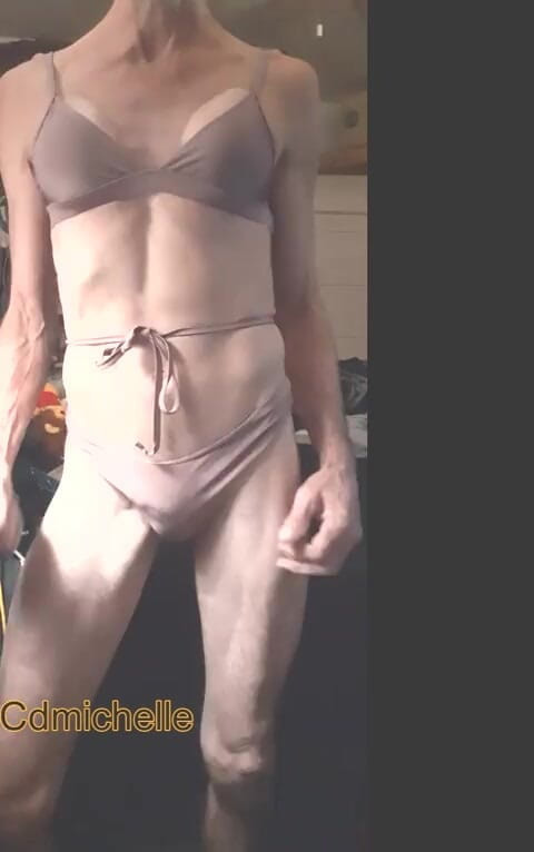 Cd Michelle lingerie: 茶色の水着を着ているCdmichelle