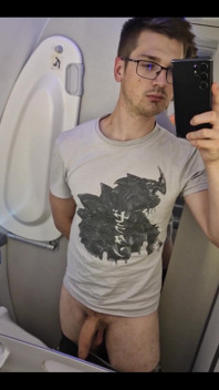 14 Hours of Flight I Can't Resist to Show You My Cock