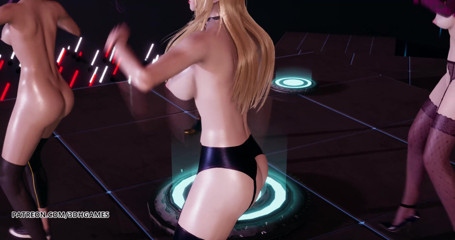 3D-Hentai Games: Popstars Ahri Akali Evelynn Kaisa the best uncensored 3D striptease