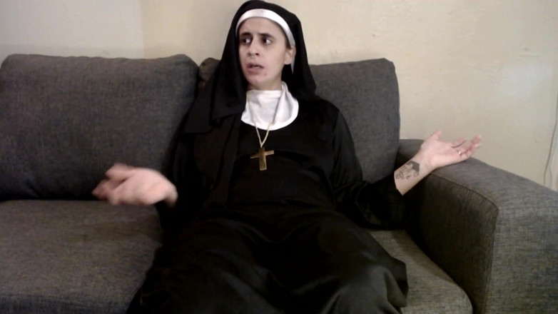 Abby Anna: Nasty Nun Gaping Her Pussy