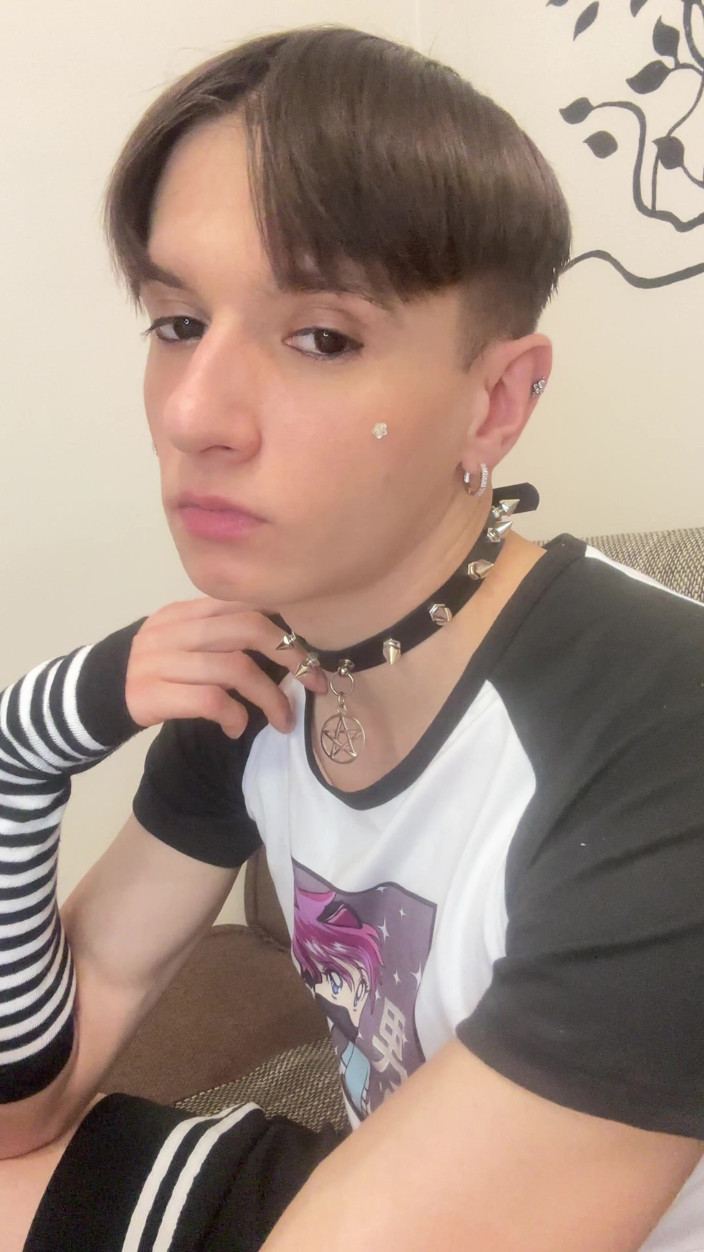 TwinkieOski: Femboy Sucking Dildo Got Whole Face Wet