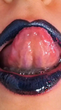 Gothic Dark Blue Lipstick and Glossy Lips