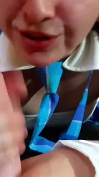 Threesome POV with Sexy Schoolgirl