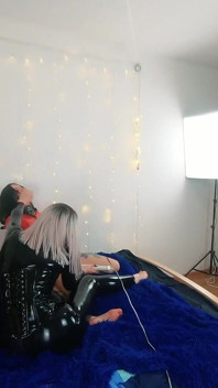 Backstage of Pretty Lesbian Fetish Girls Doing Sex Video. Positive Femdom, Sex Play, Latex Leather