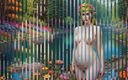 AI Girls: Nude Elf Pregnant Women Posing Near River in the Forest