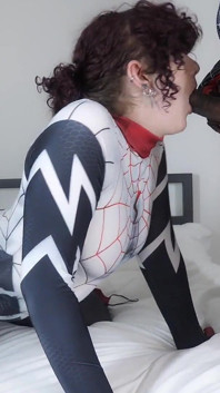 Spider Girl Femboy Trap Face Fucked by Miles Morales BBC