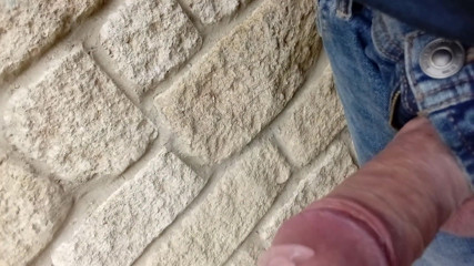 Rockardglans: Outdoor lunch time lubed cock masturbation, Rockard Stepdaddy