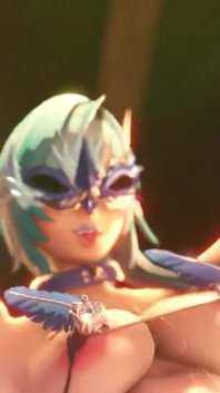 Genshin Impact Eula - Dancing at a Party in Mondstadt Night Club Striptease - Micro Bikini