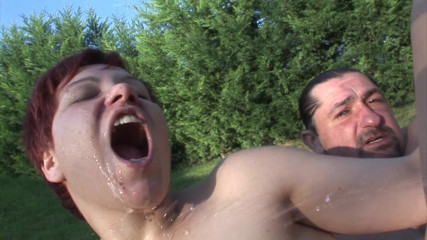 Pee porn: Pissing in the garden with stepsis