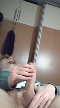 Young Boy Stroking His Fat Dick Till He Cums