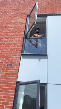 Arab Stepdaddy Wanting in Street and Cuming in Window and Cuming on Street