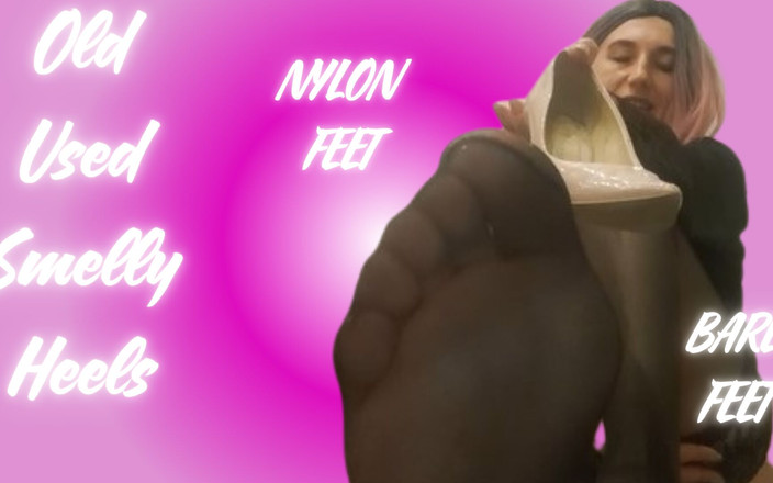 Lady_Angela: Lady Angela Old Páchnoucí podpatky nylonová chodidla nylonové nohy MILF