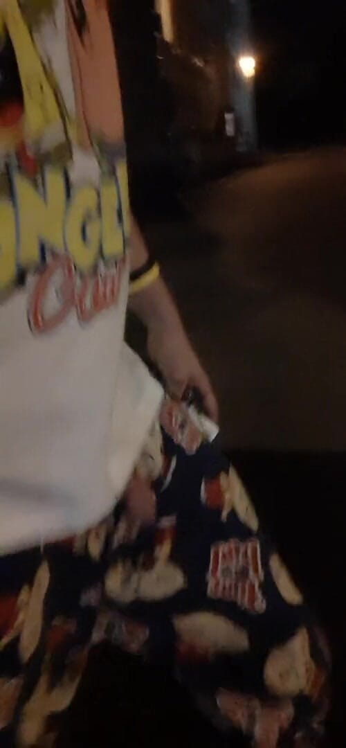 Mclovin str8bois: Letting my cock hang out walking downtown
