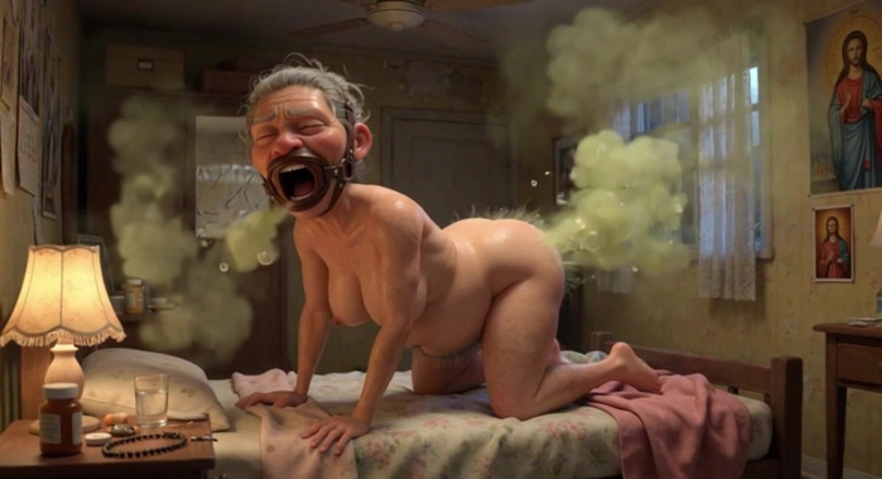 YOUR BEST FANTASY: 90 Year Old Granny Farting Loud &amp; Smelly in Bedroom