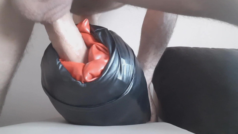 Naxy: Leather pants stuffed with a leather pillow